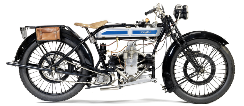 The 1925 Douglas 2¾HP (350cc) Model CW. This particular machine failed to meet reserve despite an estimate of between GBP £6,000 - 8,000 at a Bonhams auction in November, 2013350cc