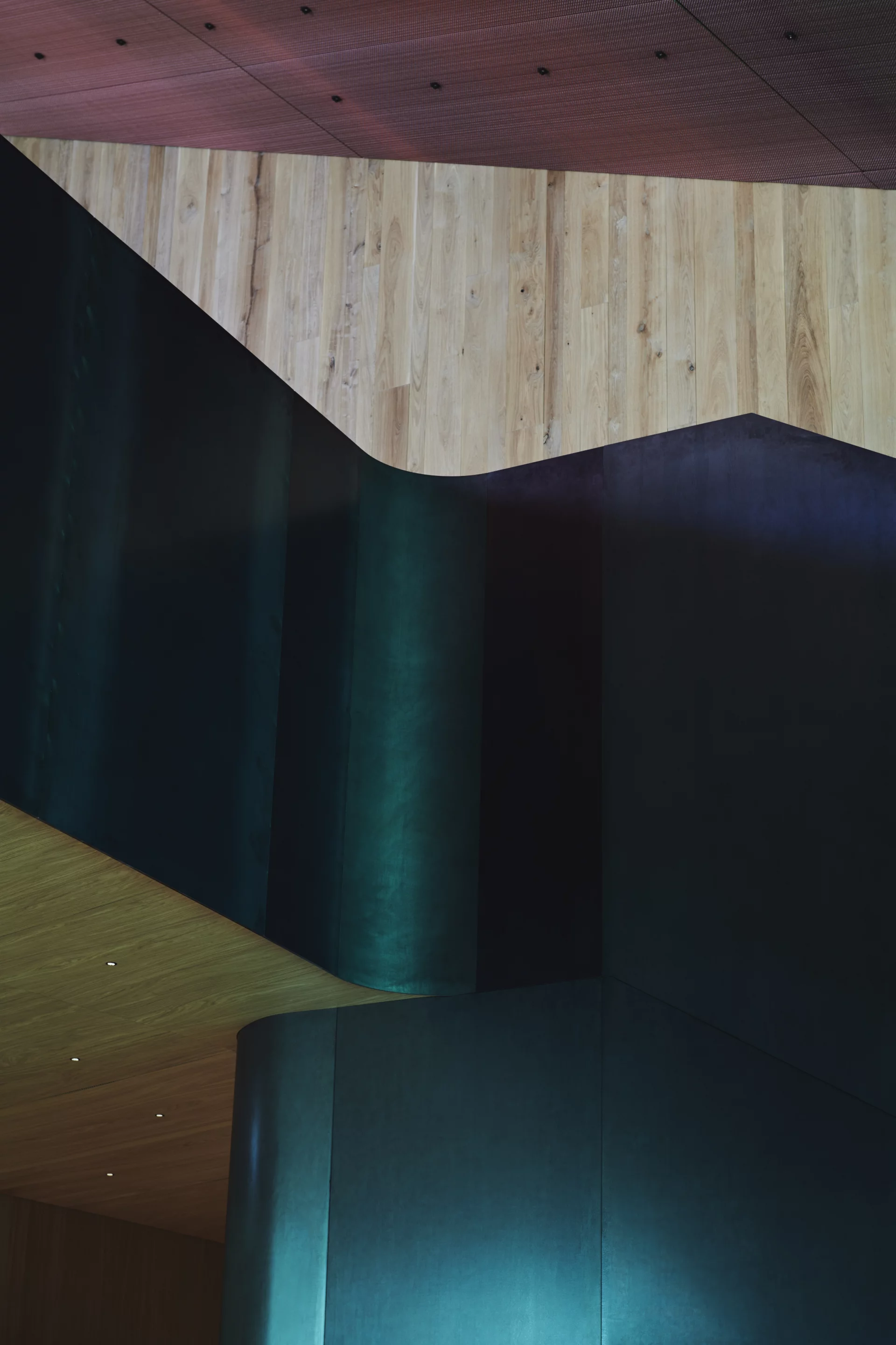 Under's interior is finished in textiles and wood