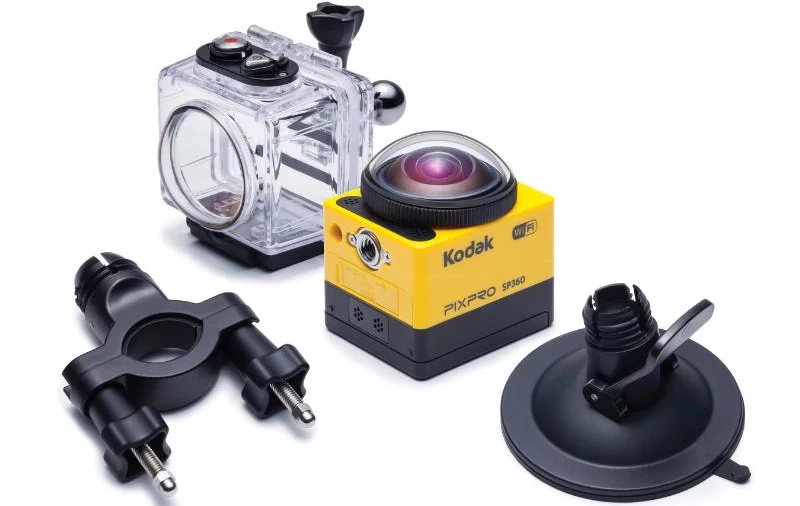 The Kodak PixPro SP360, with some of its optional extras