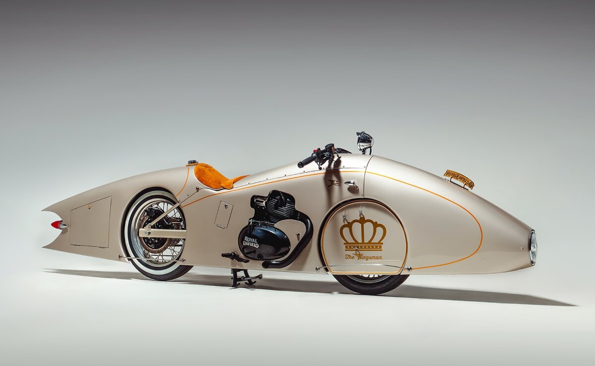 Guess which bike hides beneath this 3.9-meter-long art deco streamliner