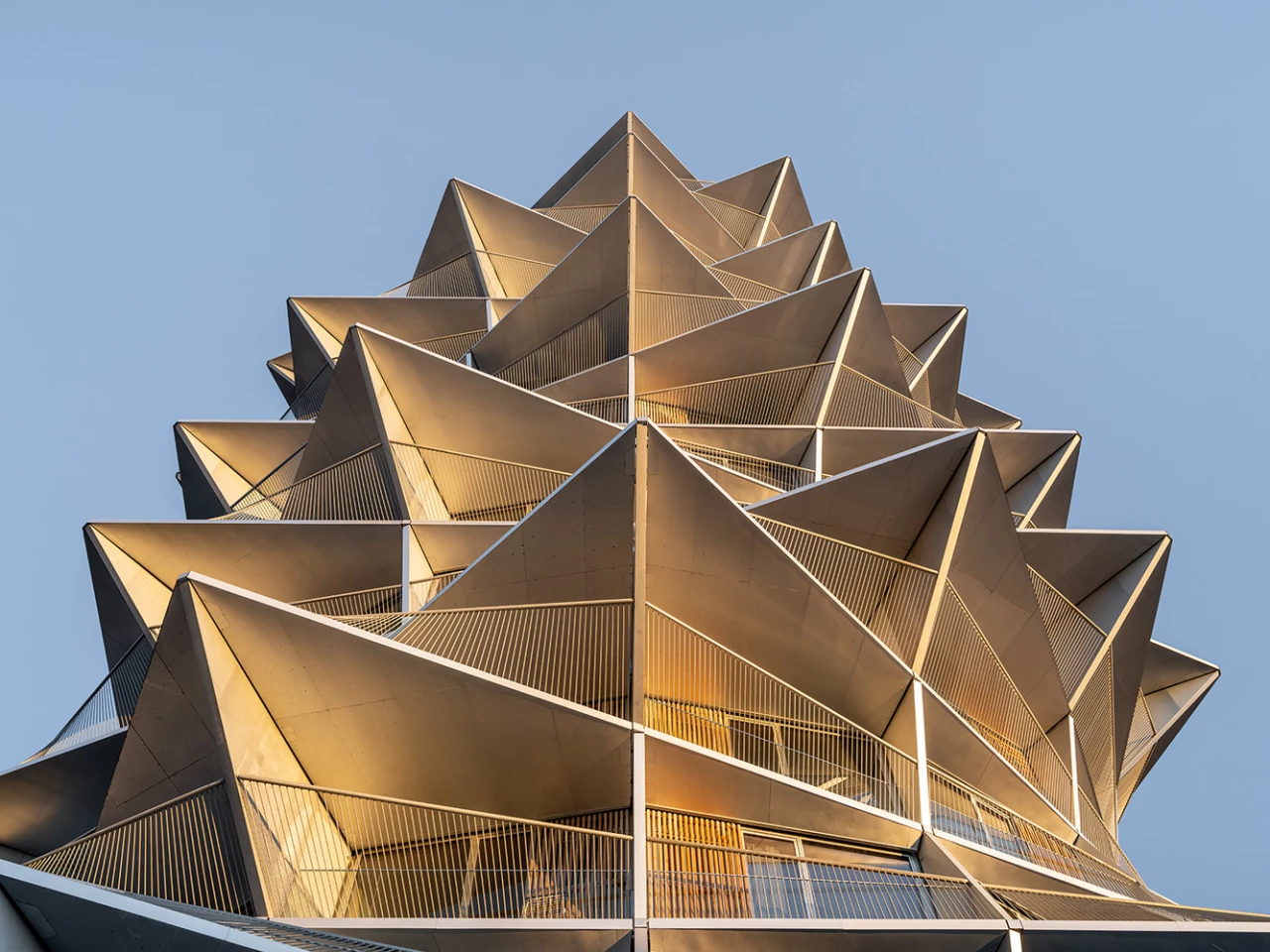 Each level's twist provides breathtaking vistas for residents