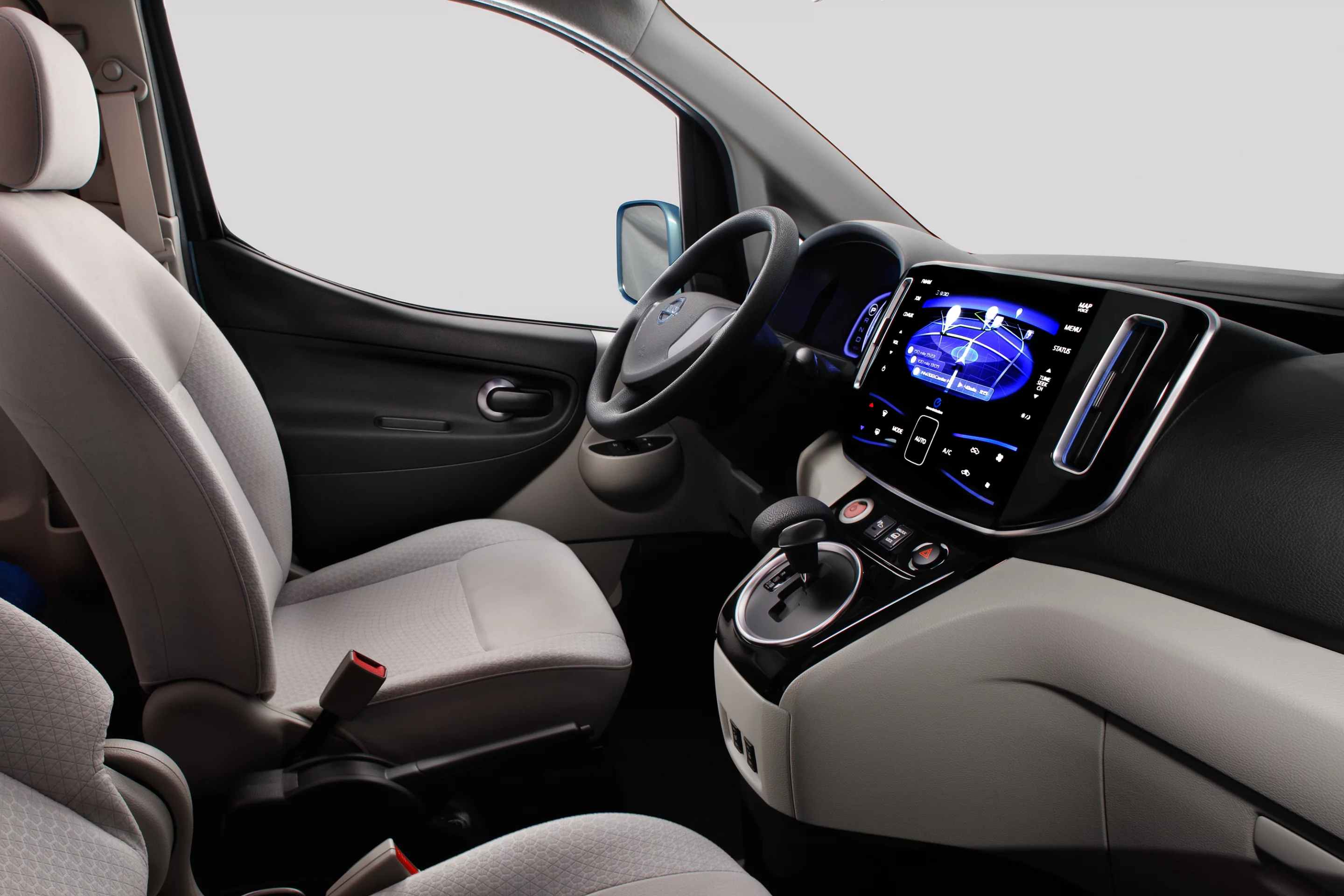 The interior of Nissan's e-NV200 concept