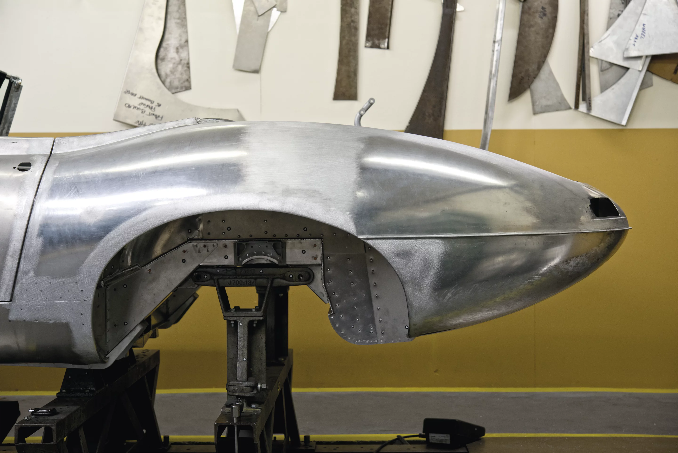 The Lightweight E-Type uses an aluminum unibody