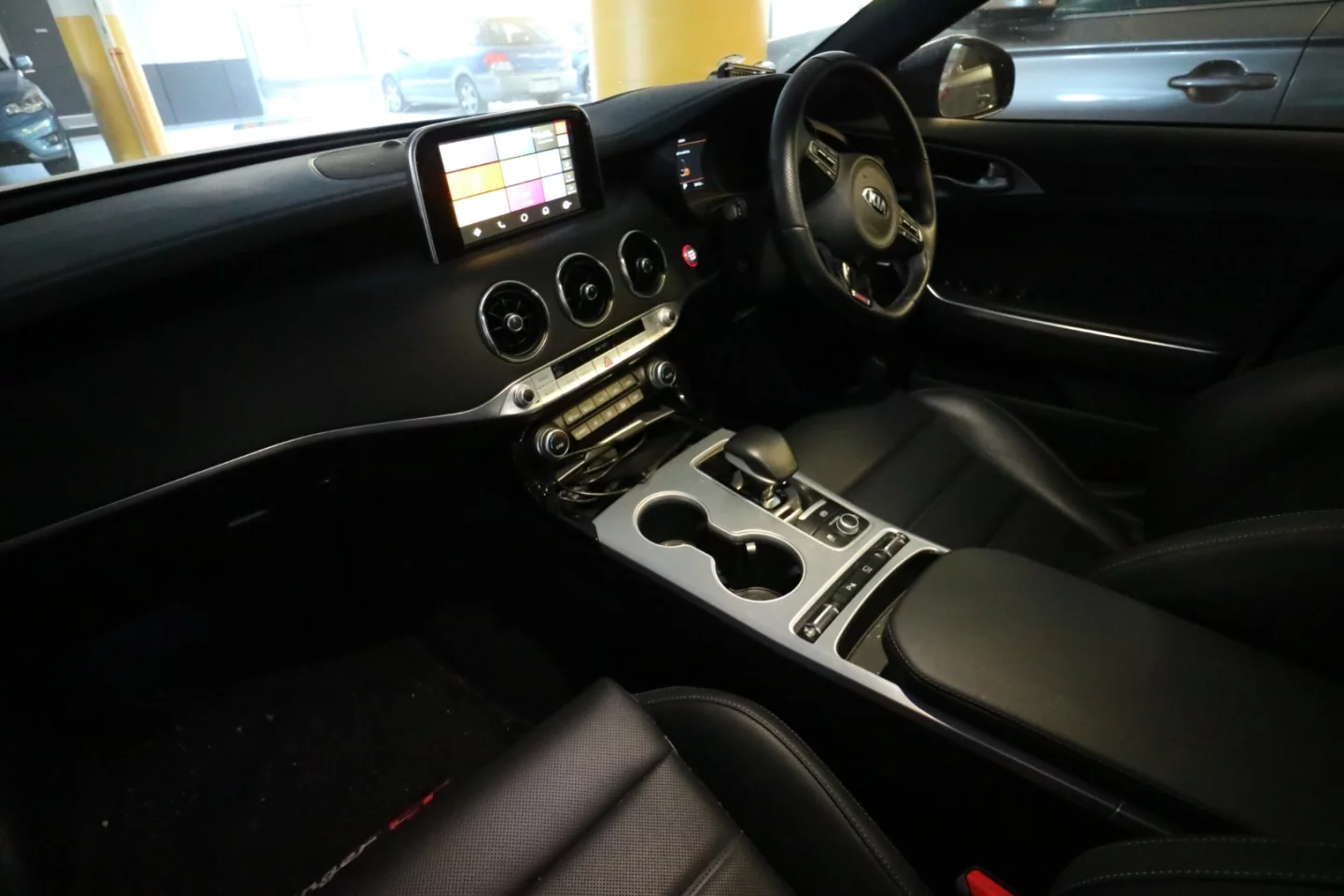 The Kia prototype has a palm-reading biometric ID system in the gearstick