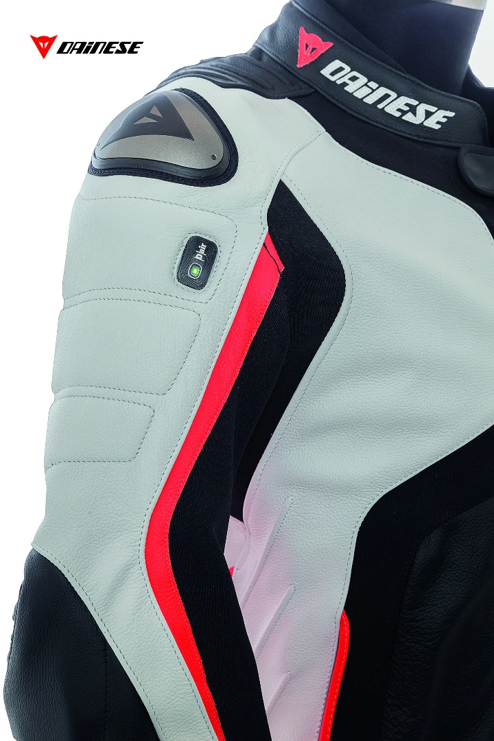 The soon-to-be released Misano 1000 D-air leather jacket from Dainese is a full upper-body airbag system for motorcycle riders