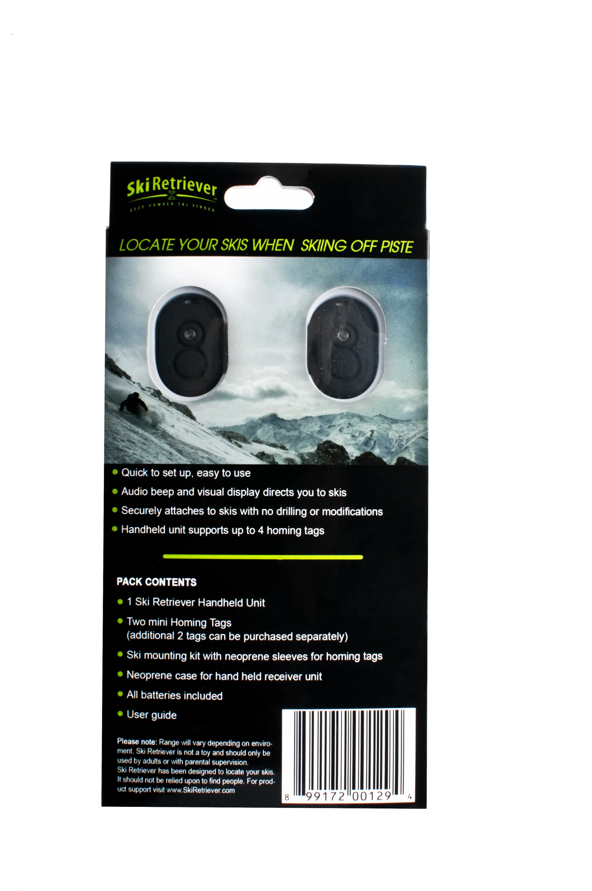 Put a homing tag on each of your skis and never lose them again