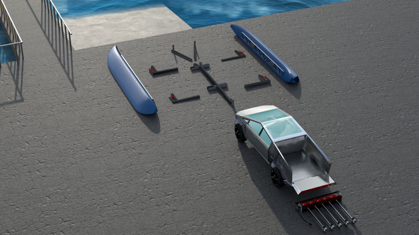 The Cybercat components would transform truck into boat