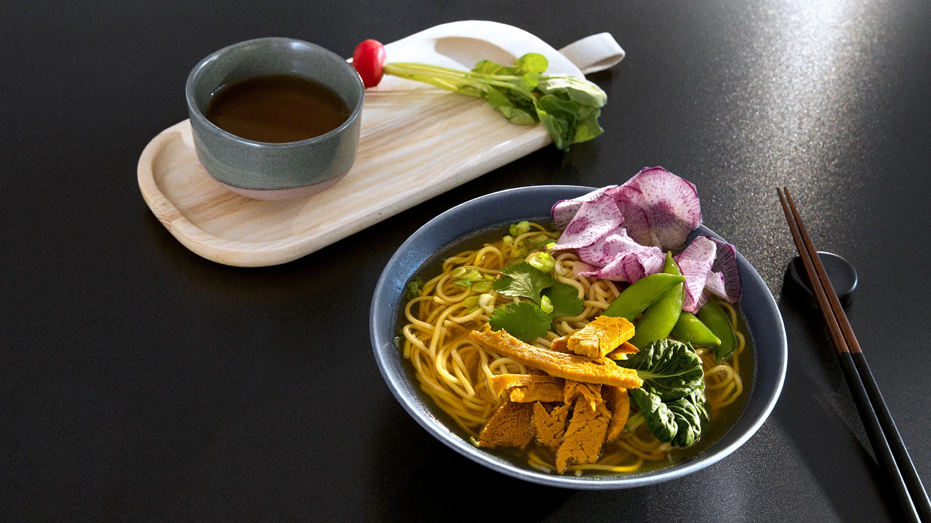 Solein can be made into a high-protein meat substitute – as well as the noodles it's served on