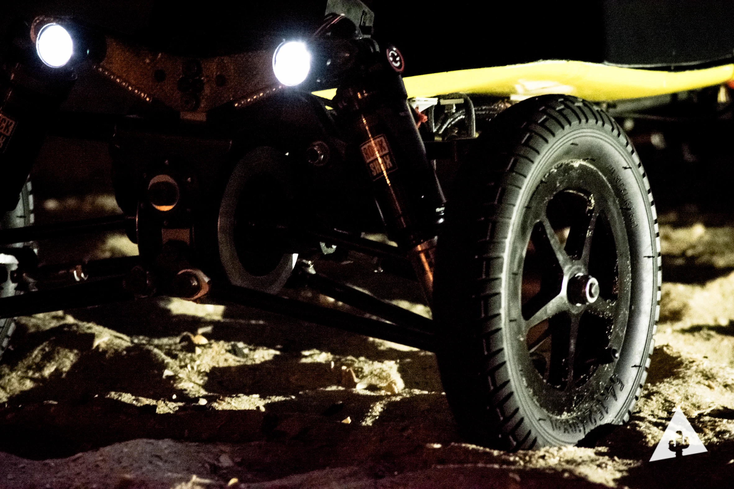 The BajaBoard has LED lighting front and back