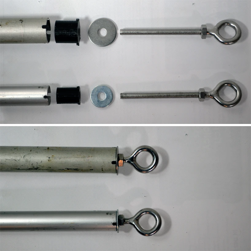 DIY tensegrity compression mast self-tensioning assembly