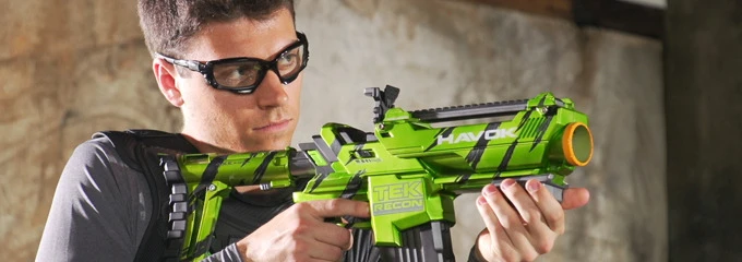 One of the blasters in the Tek Recon system