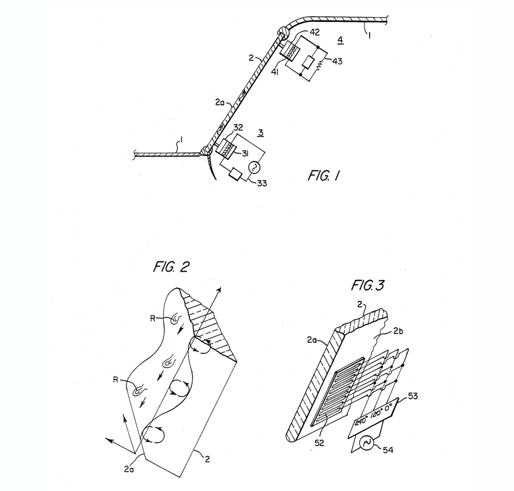 Kenro Motoda's surface acoustic wave ultrasonic windshield washer from his 1986 patent application (Image: US Patent 4768256 A)