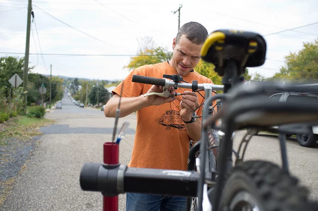 Wyse Cycles is a self-propelled mobile bicycle repair service, which bike mechanic Ben Wyse pedals around the city of Harrisonburg, Virginia (Photo: Jeff James)