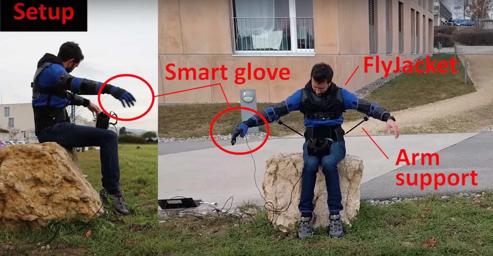 The researchers have tested the FlyJacket with quadcopters set up to mimic fixed-wing drones