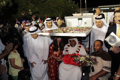 Haidar Taleb after his world record 141.7km (88 miles) from Masdar City to Sharjah in 14 hours journey