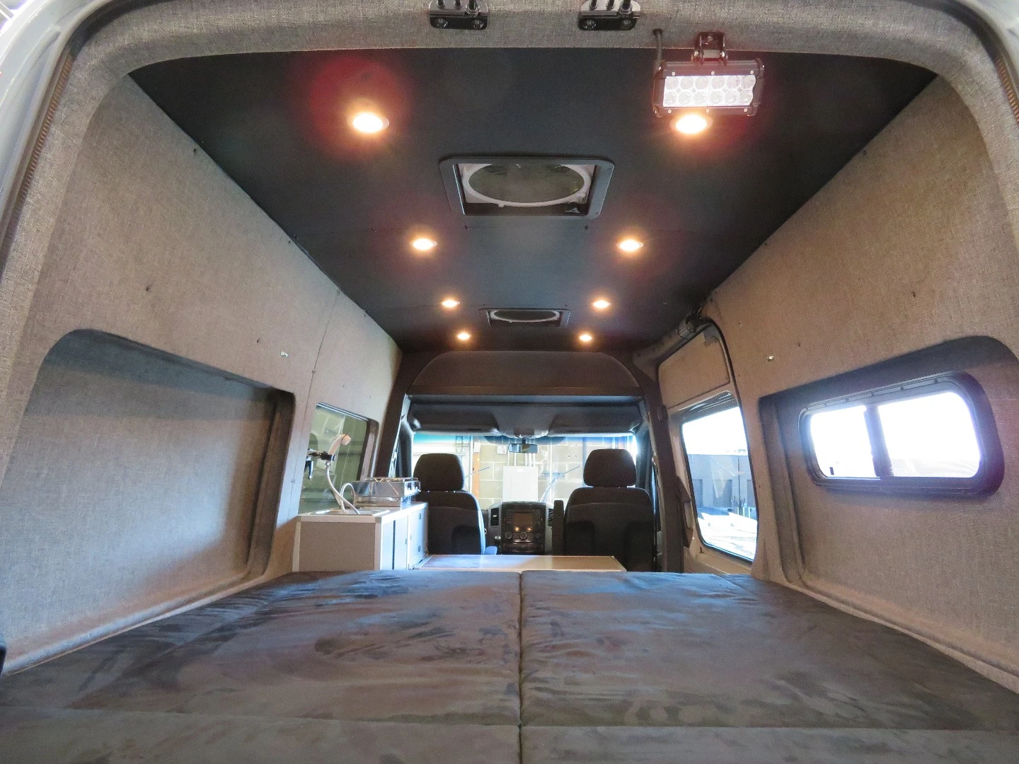 A look at the Sprinter's rear bed