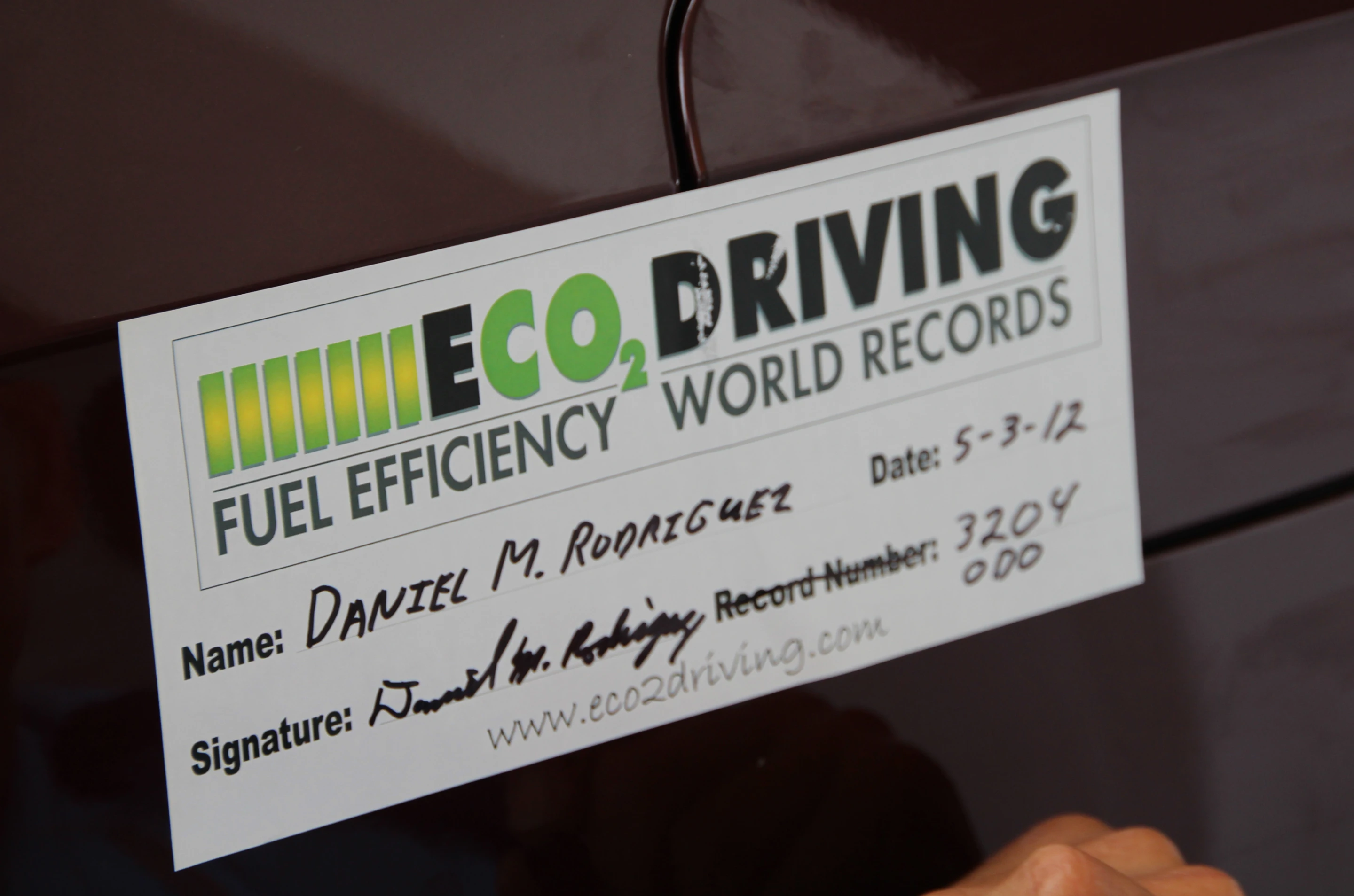 The world record mileage was verified by a Loudoun County Sheriff’s Deputy