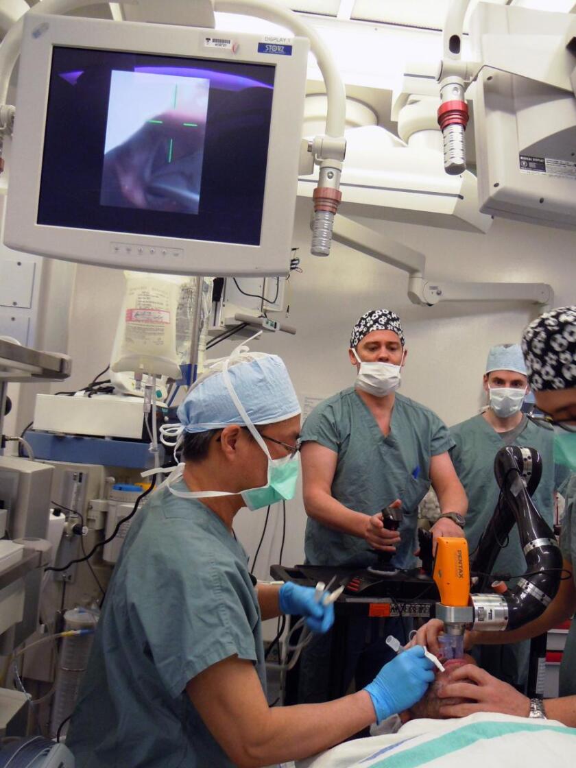 A robotic intubation system that inserts endotracheal tubes in patients is being tested on human subjects