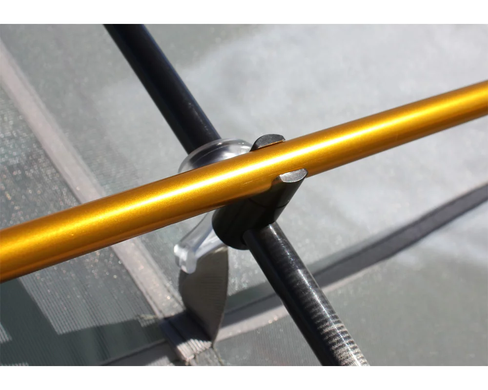 The Tension design uses a main spine and two small cross poles