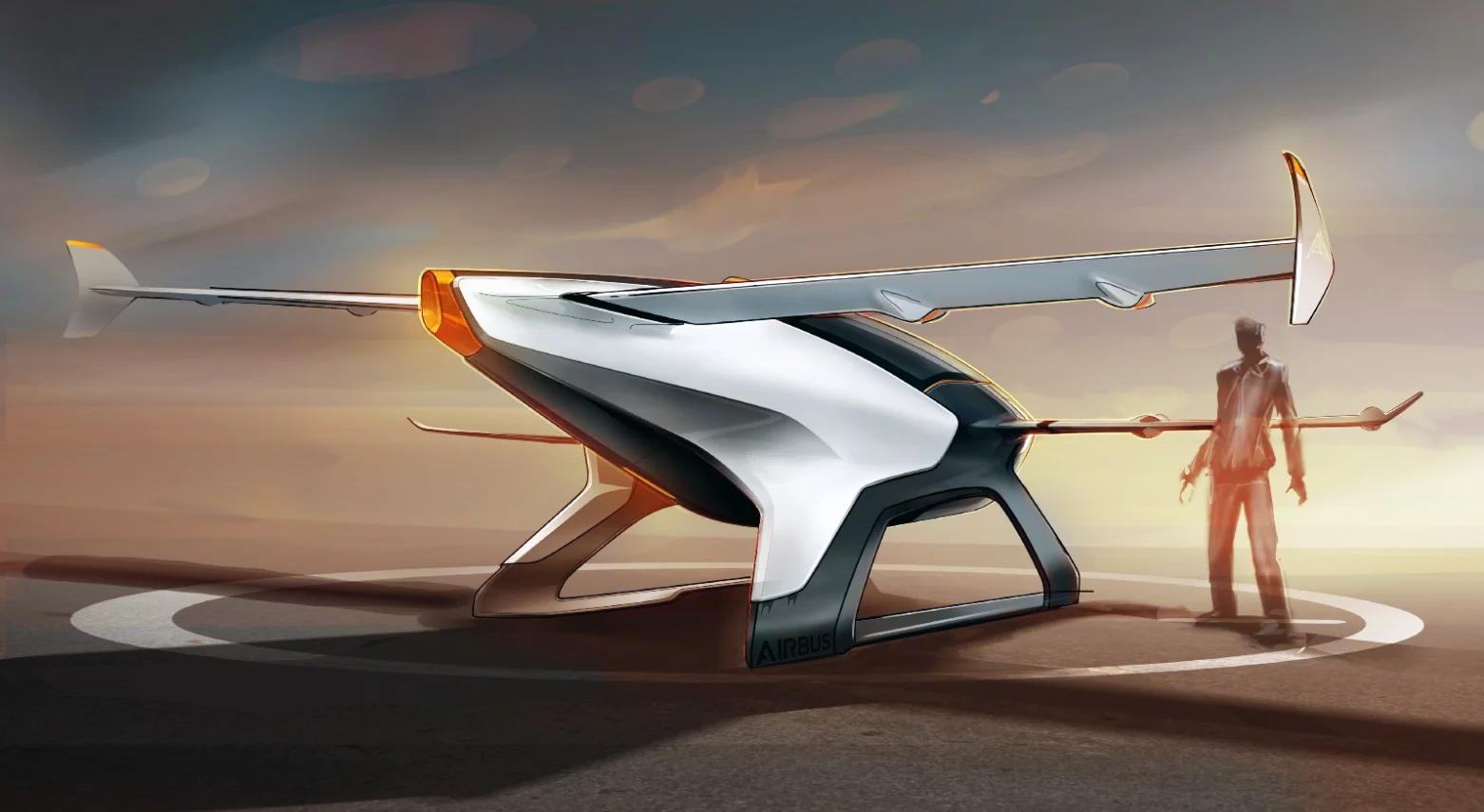 An early concept sketch of the electric VTOL single seat Vahana