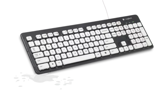 Logitech's new K310 keyboard is designed to be hand-washed in a sinkful of water thanks to a durable design and drainage holes on the bottom
