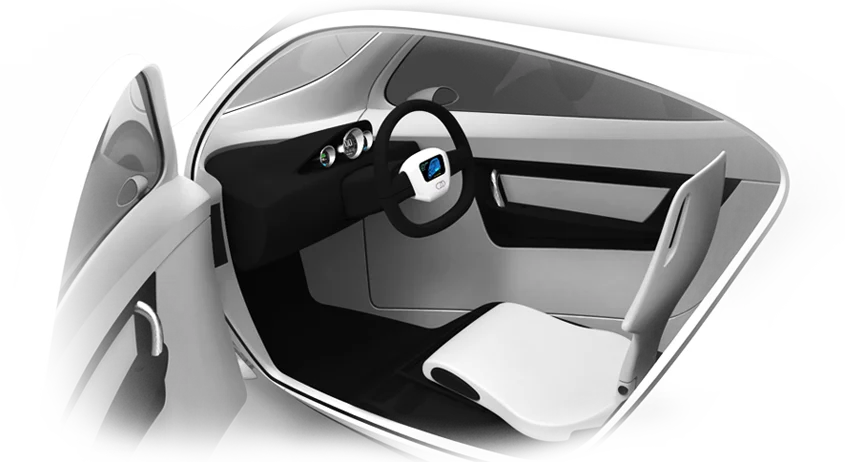 The C-1 is steered using a steering wheel, not handlebars