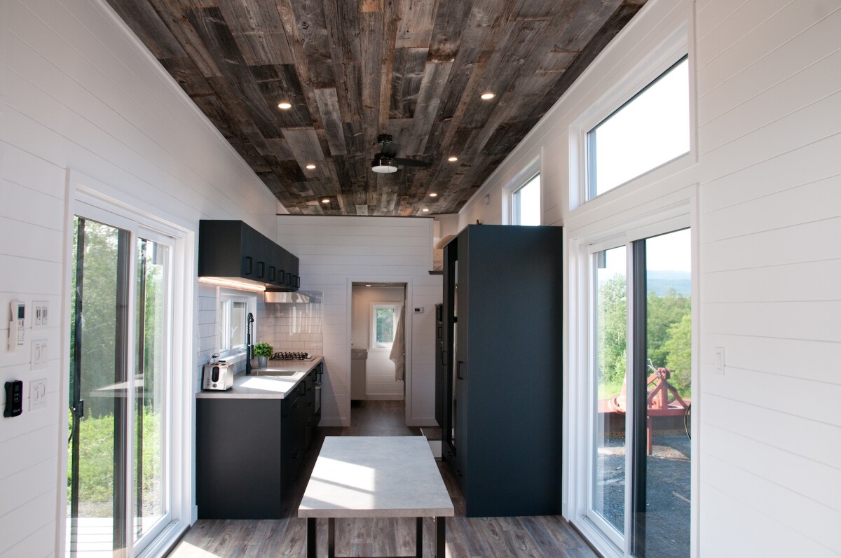 The Baobab features double sliding glass doors on each side of the house