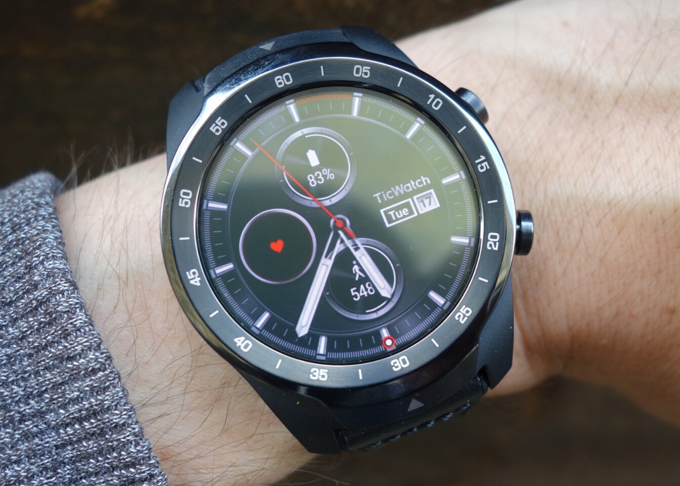 The Ticwatch Pro is easy to read in most lighting conditions