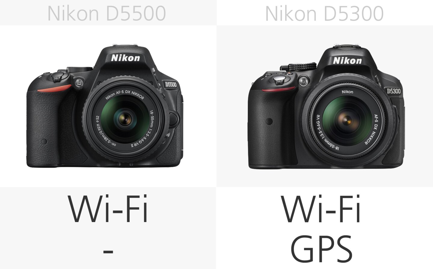Nikon D5500 vs. Nikon D5300 wireless comparison