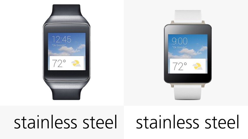 Both watch's bodies are listed as being made from stainless steel