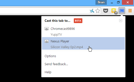 Stream locally stored media files to Nexus Player via Chrome
