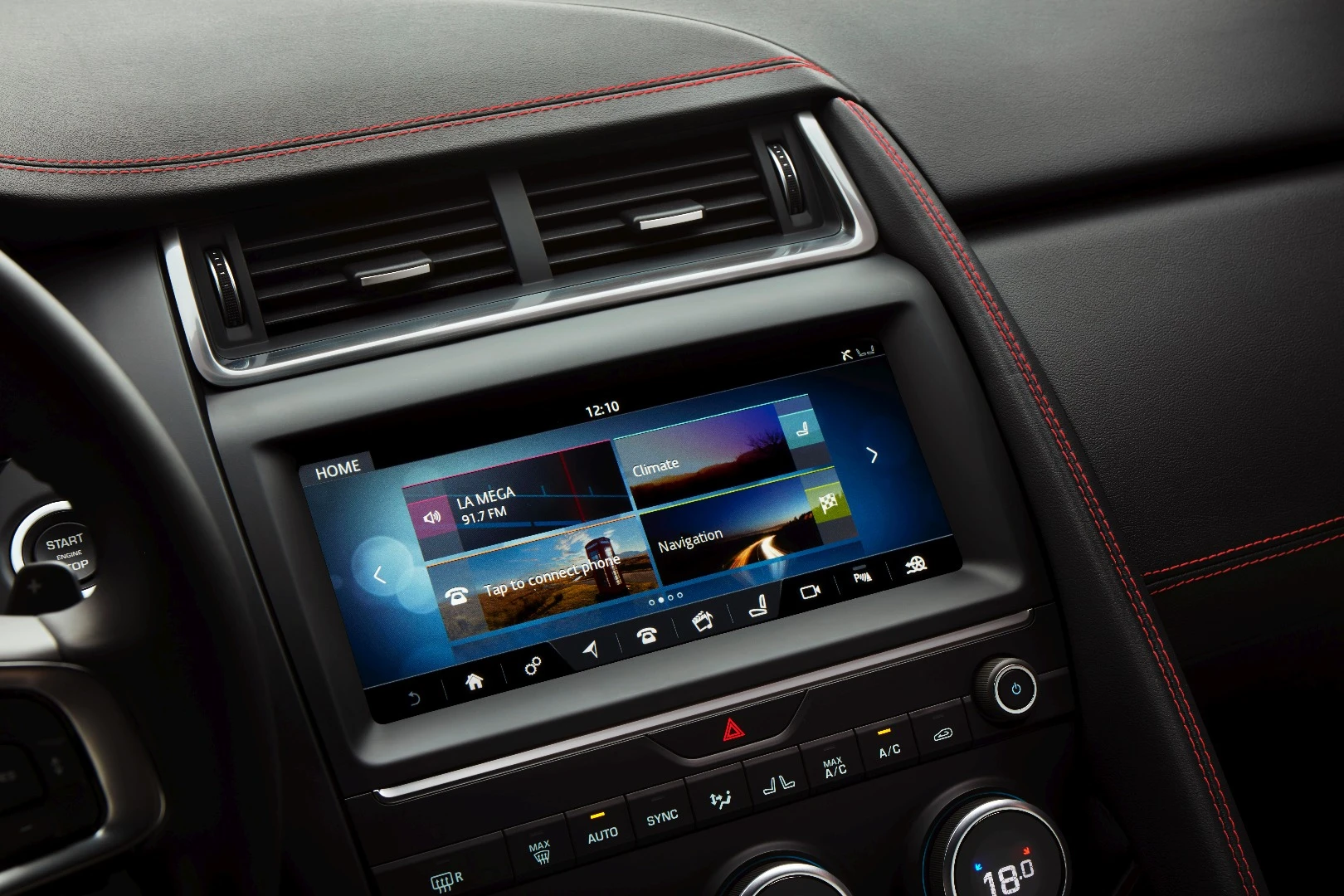 10-in infotainment system touchscreen