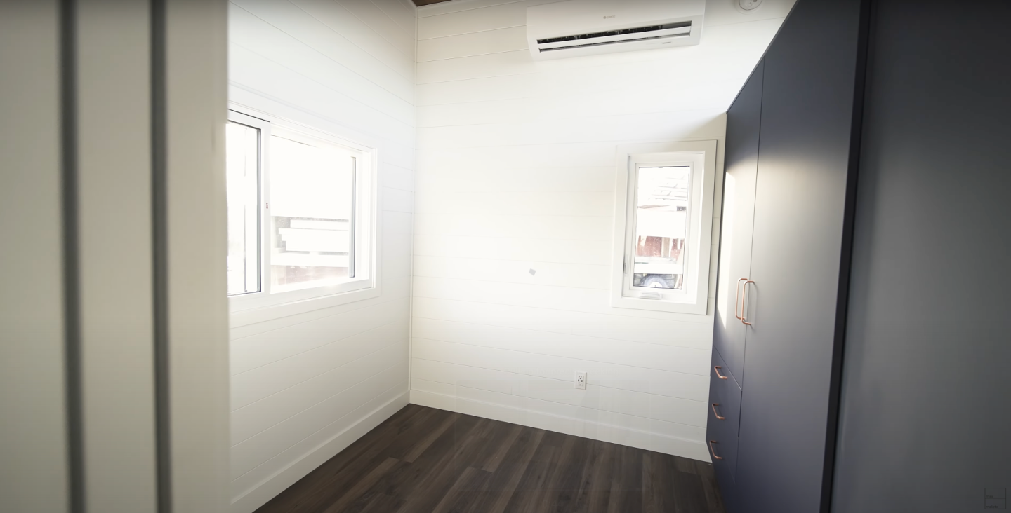 The 2024 Noyer XL's downstairs bedroom has ample headroom to stand upright