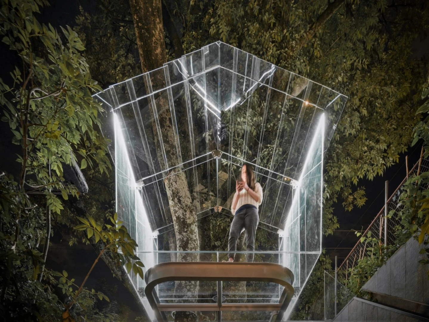 The chantli kuaulakoyokan treehouse sits above a garden that has been converted into a micro-forest