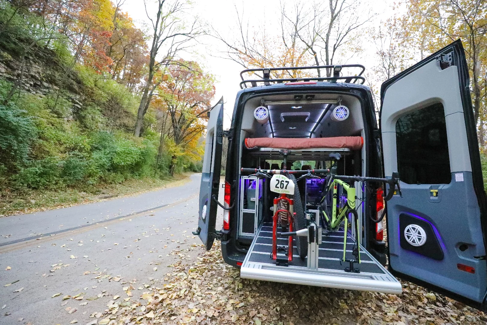 A primary feature of each VanDoIt conversion is the handy gear slide-out that makes access that much easier