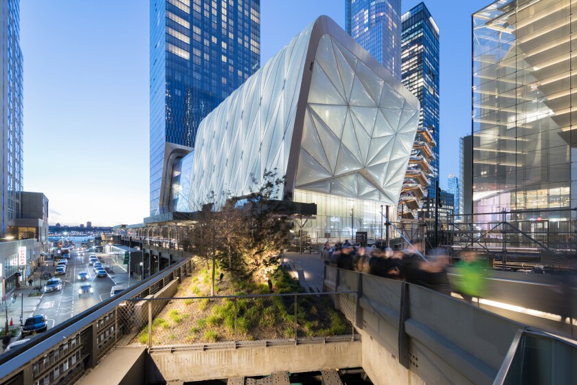 The Shed, by Diller Scofidio + Renfro with Rockwell Group, is shortlisted in the Architecture category. The building is a remarkable art space in New York City that expands and contracts on a rail system, allowing it to host different types of events