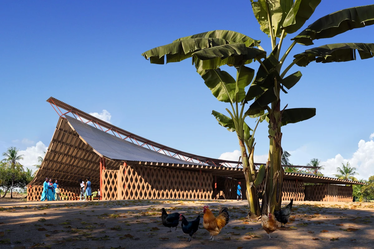 The community center will be printed using earth that's sourced from within 25 km (15.5 miles) of the build site
