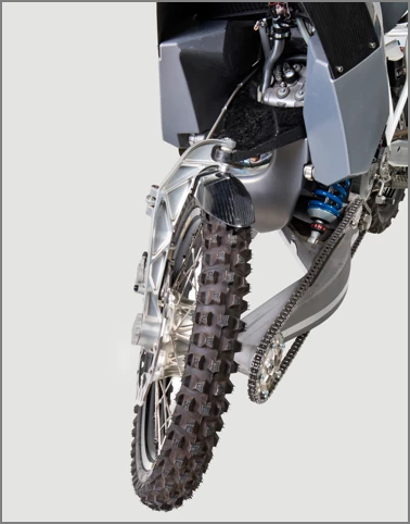 The front wheel joint of the Projekt DT-A allows for a 35-degree steering angle