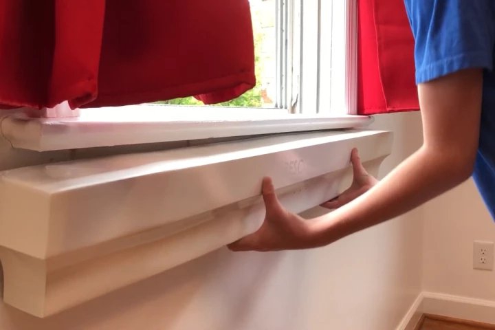 An included piece of plastic trim covers the Rescue Ready ladder – most of the time