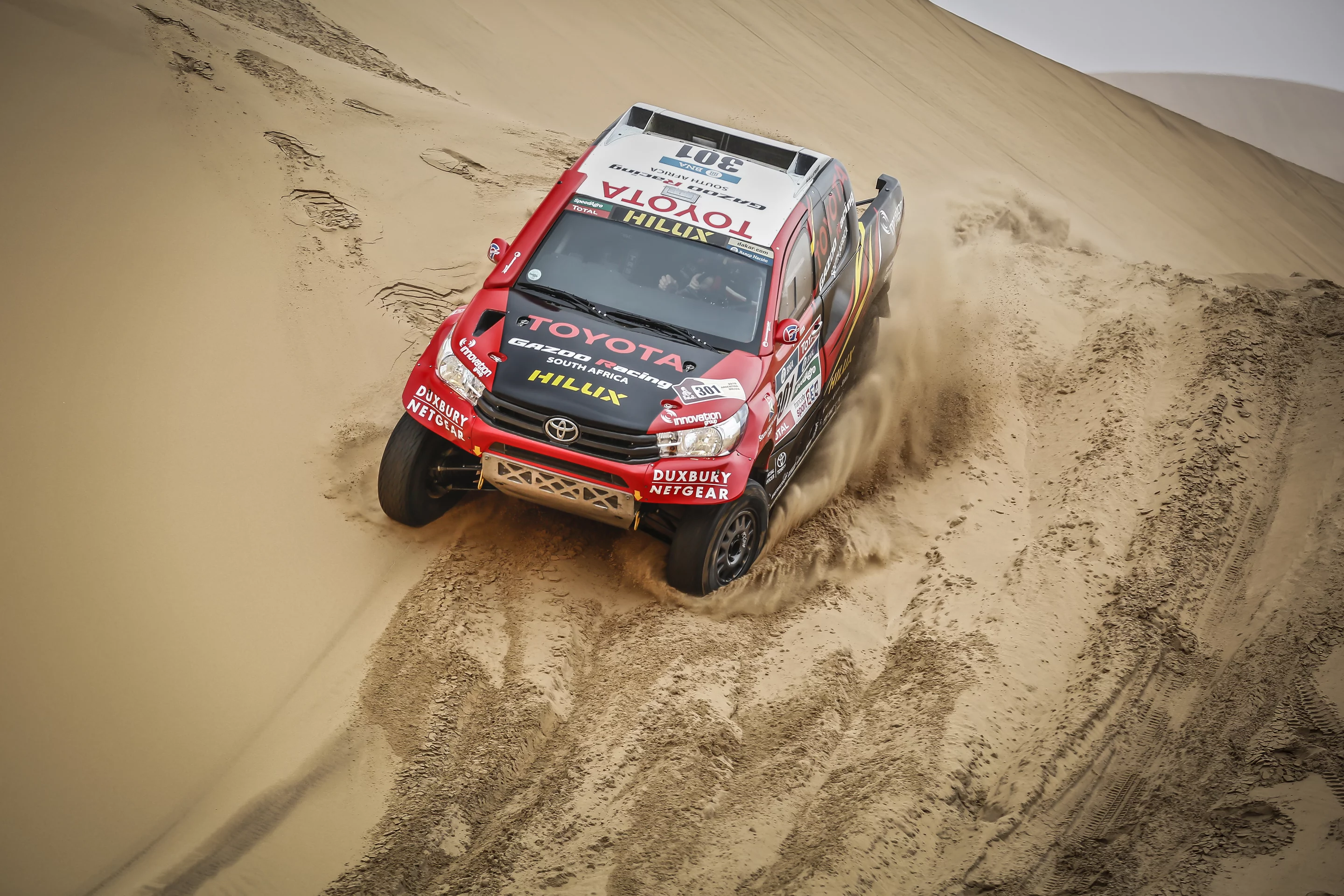 The 2016 Hilux marking up the desert