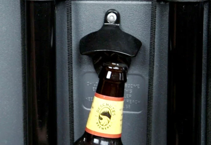 A built-in bottle opener means you'll never be stuck searching for one