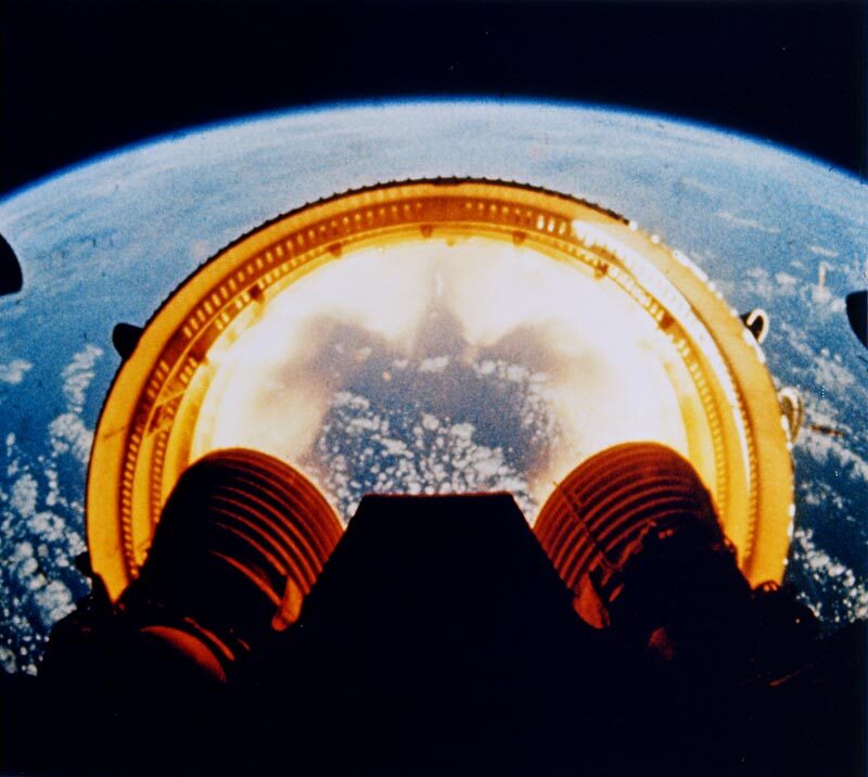 The S-II stage separating and shedding its connector ring