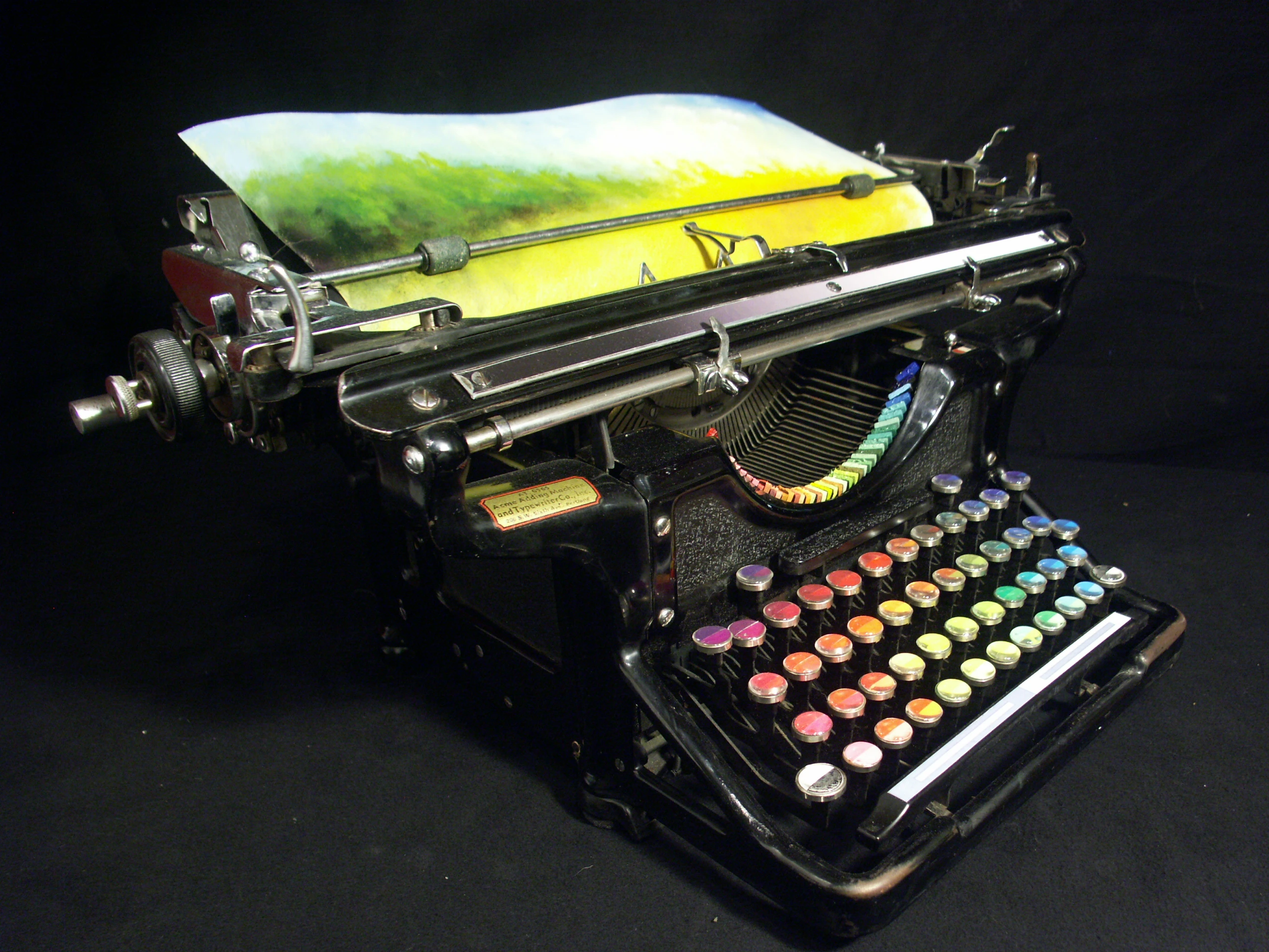 The typewriter is a modified 1937 Underwood Standard typewriter
