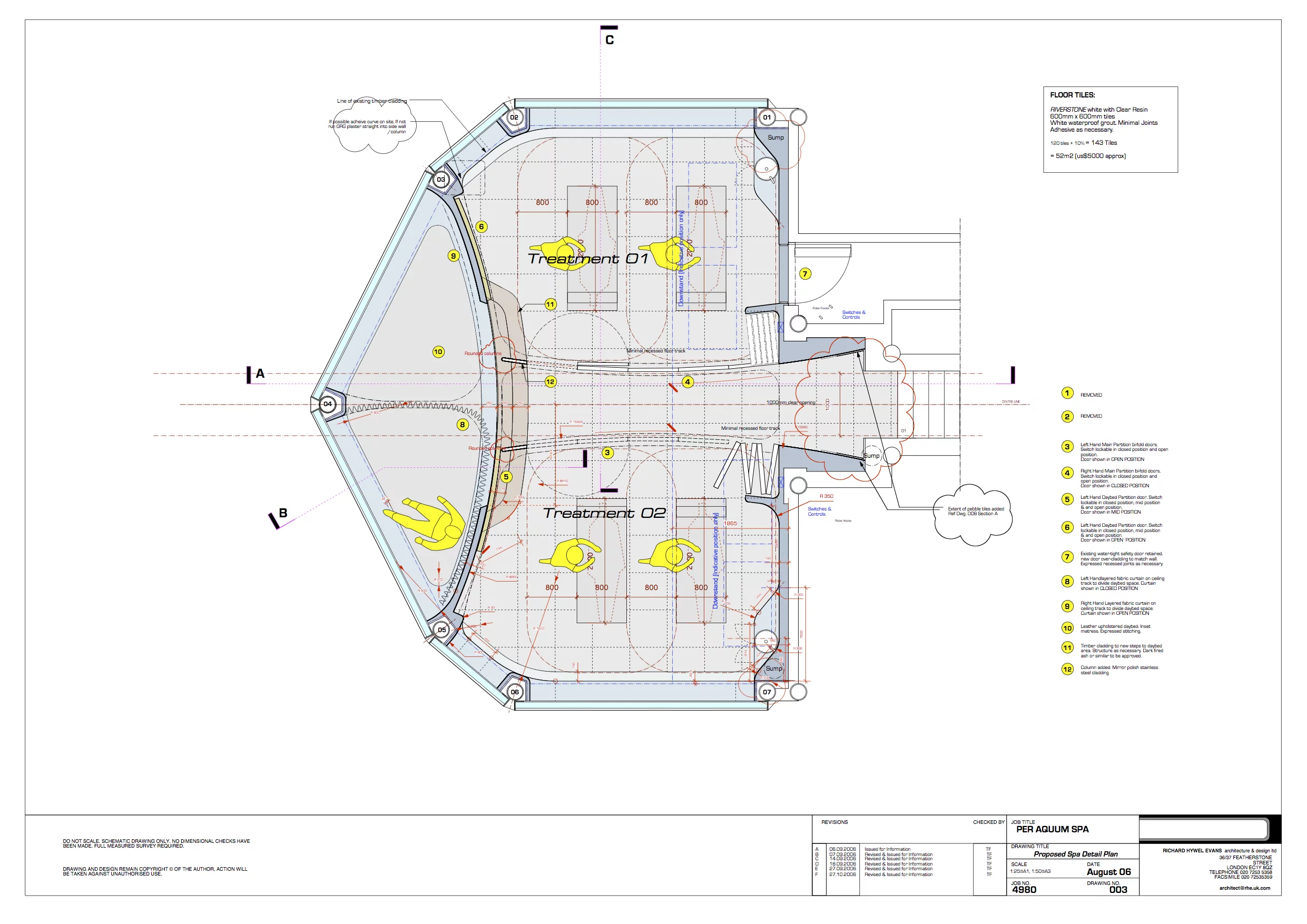 Architectural plans of the Huvafen Fushi spa