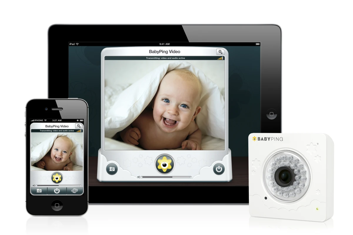 The BabyPing monitoring system will allow parents to hear and view their baby utilizing an iPhone, iPad or iPod Touch