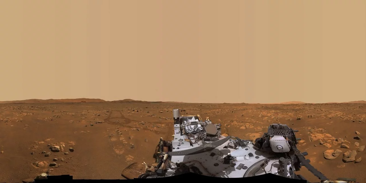 The Perseverance rover parked on Mars