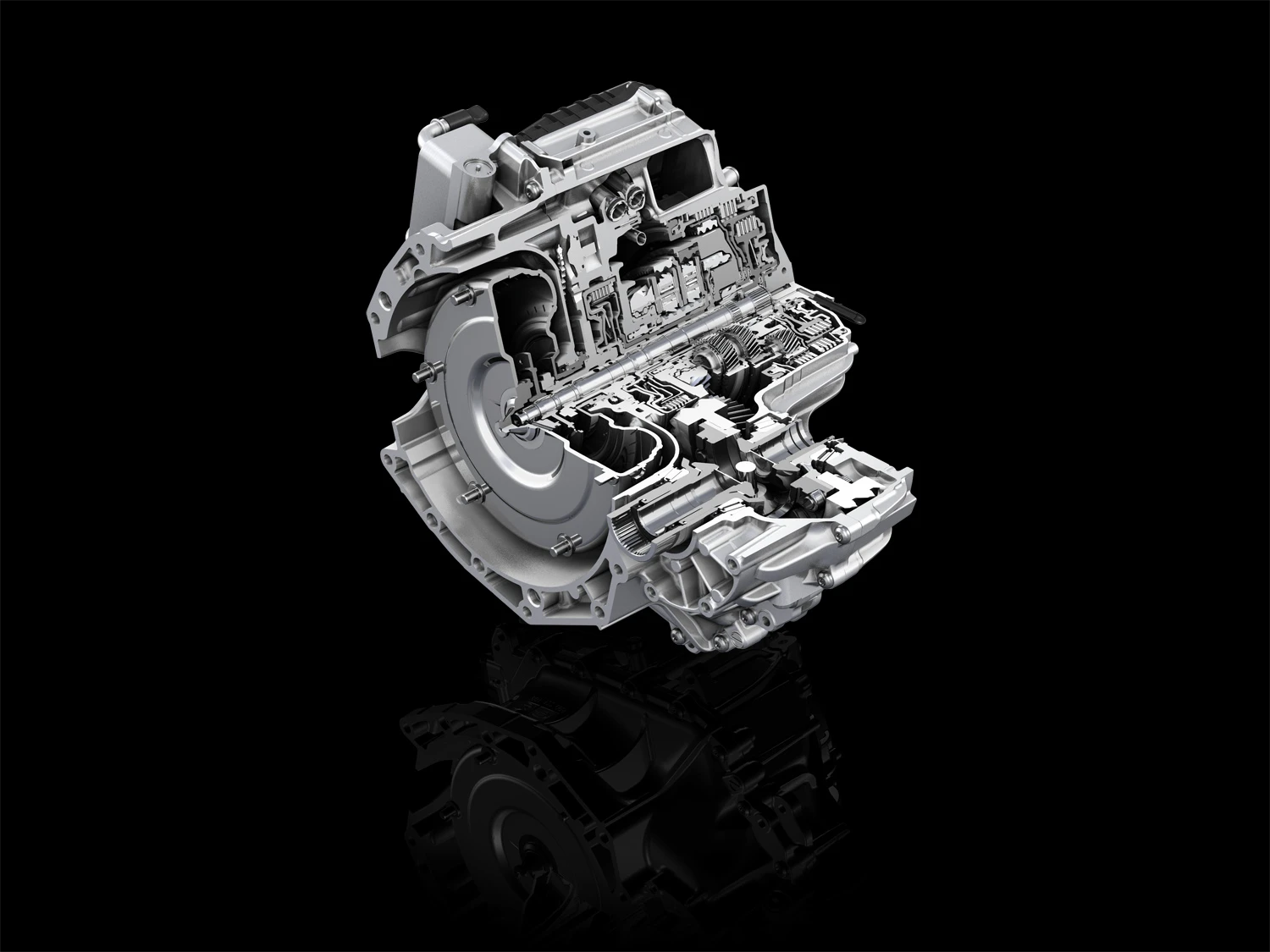 Section view of gearbox