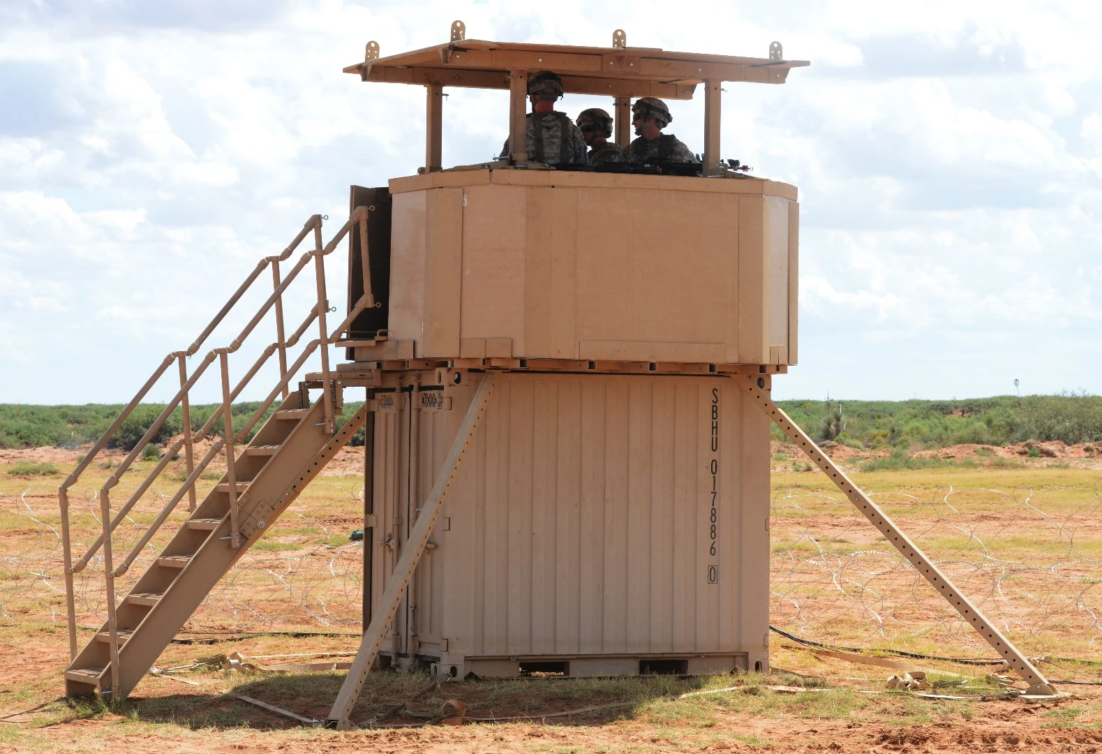 One expeditionary tower can be put together by six soldiers in less than an hour with minimal training