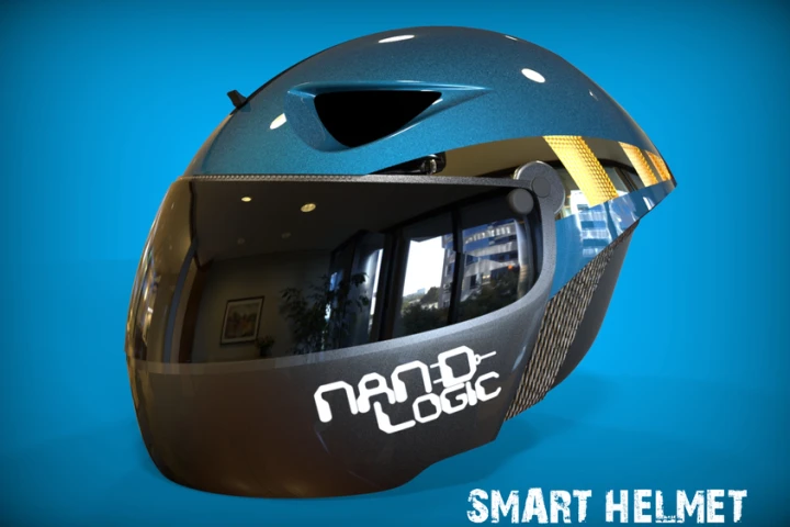The Smart Helmet's aerodynamic design is intended to lessen wind noise