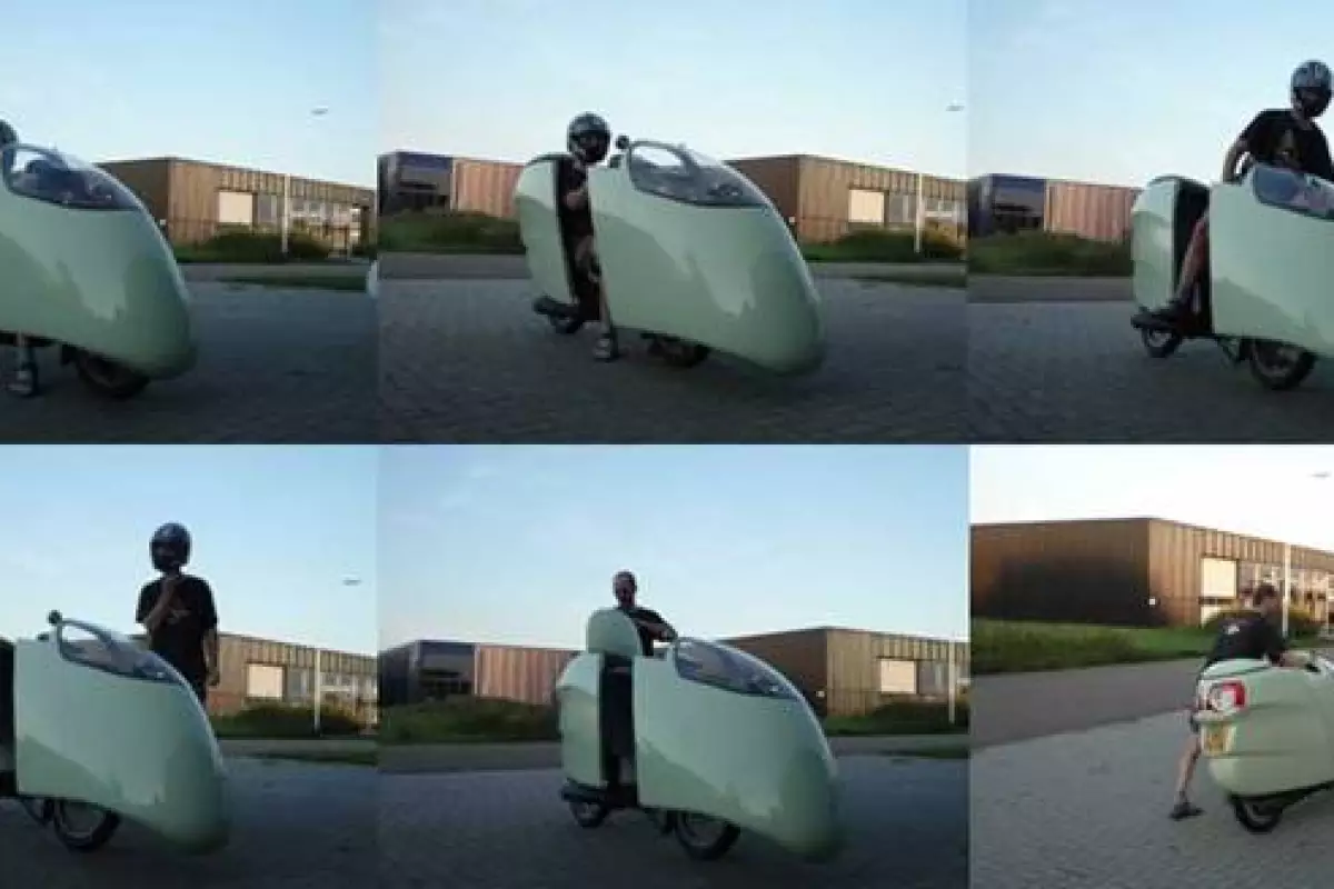 Jacobs demonstrating his modified Honda Innova 125i